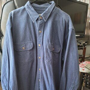 Field & Stream Button Up Shirt Mens X-Large Blue Flannel